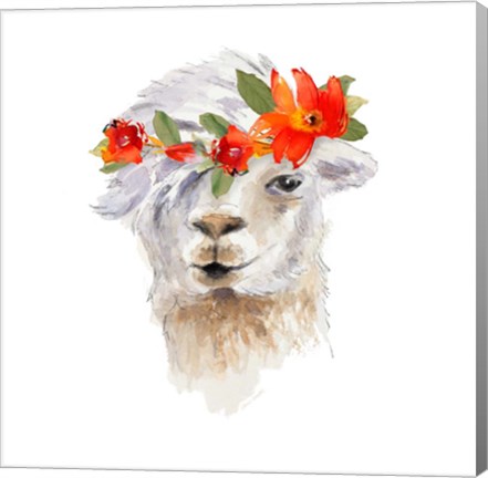 Framed Floral Llama II Print