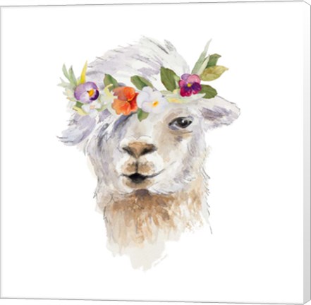 Framed Floral Llama IV Print