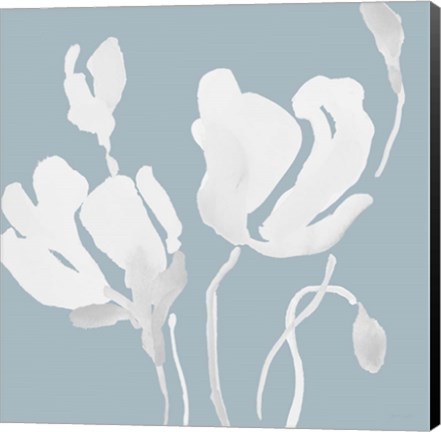 Framed White Tonal Magnolias I Print
