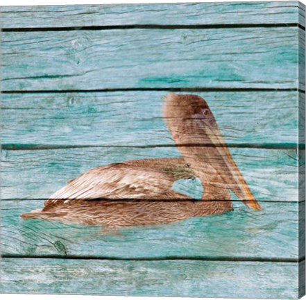 Framed Wood Pelican II Print