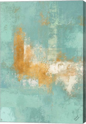 Framed Escape into Teal Abstraction II Print