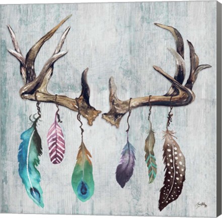 Framed Feathery Antlers II Print