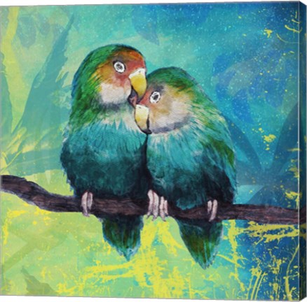 Framed Tropical Birds in Love I Print