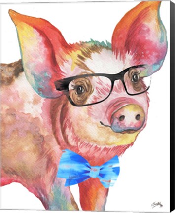 Framed Nerdy Pig Print