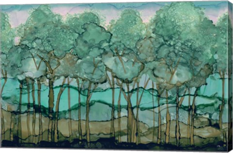 Framed Green Tree Grove Print