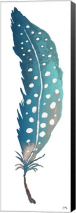 Framed Dotted Blue Feather II Print