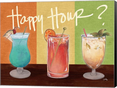 Framed Happy Hour Drinks Print