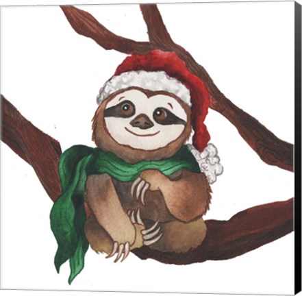 Framed Christmas Sloth I Print