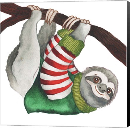 Framed Christmas Sloth II Print