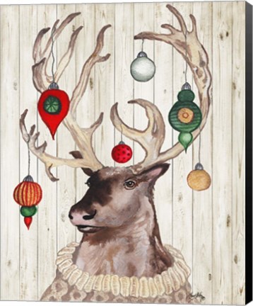 Framed Christmas Reindeer I Print