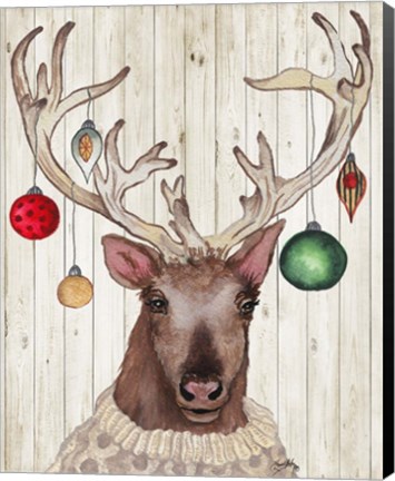 Framed Christmas Reindeer II Print