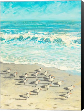 Framed Sandpiper Beach Party Print