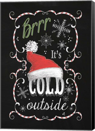 Framed Snow Chalk Art I Print