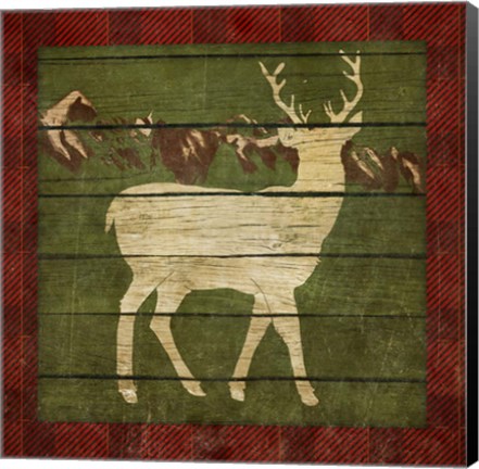 Framed Rustic Nature on Plaid II Print