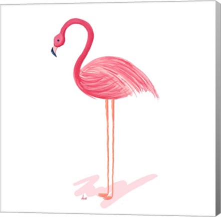 Framed Flamingo Walk IV Print