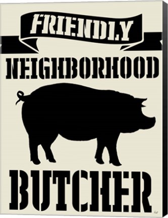 Framed Neighborhood Butcher Print