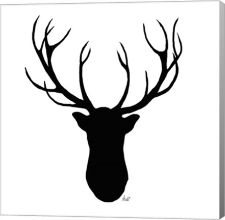Framed Deer Head Silhouette Print