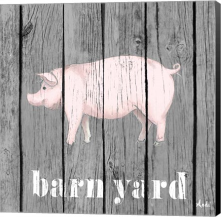 Framed Barnyard Pig Print