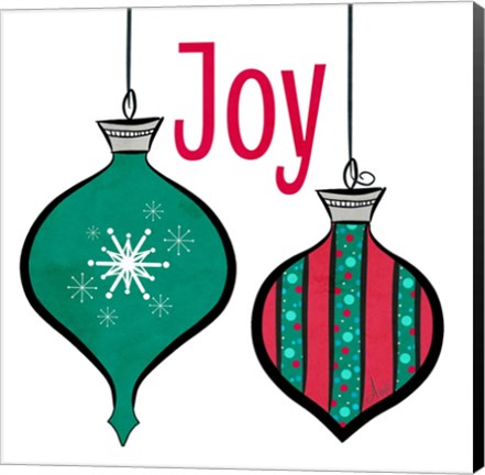 Framed Joyful Christmas Ornaments II Print