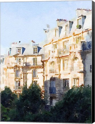 Framed Watercolor Streets of Paris III Print