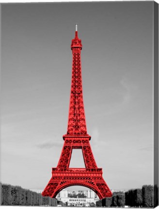 Framed Eiffel Tower in Red Print