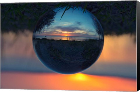 Framed Sunset Droplet View Print