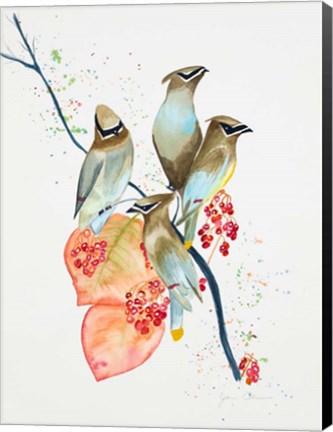 Framed Birds on Branch Print