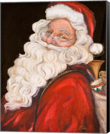 Framed Smiling Santa Print