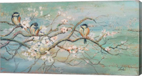 Framed Spring Branch with Birds Print