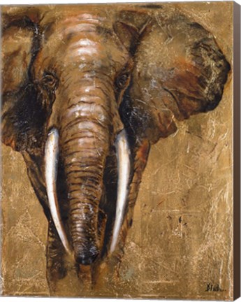 Framed Gold Elephant Print