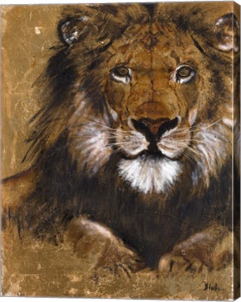 Framed Gold Lion Print