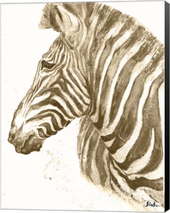 Framed Muted Zebra Print