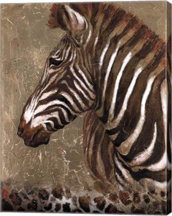 Framed Brown Zebra Print