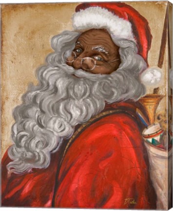 Framed African American Jolly St. Nick Print