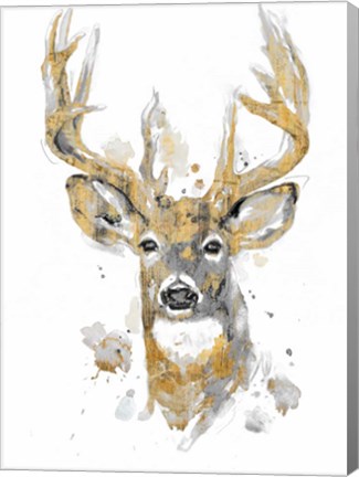 Framed Gold Antlers II Print