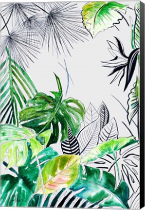 Framed Teal Palm Selva II Print