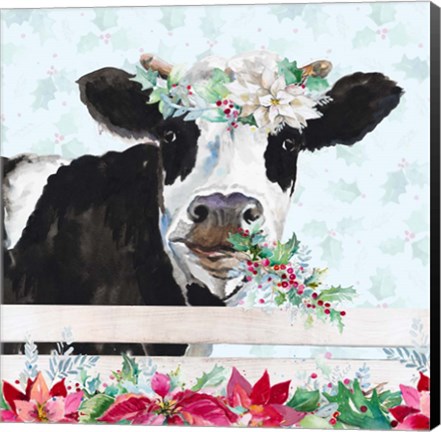 Framed Holiday Crazy Cow Print