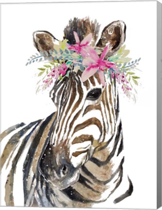 Framed Whimsical Water Zebra Print