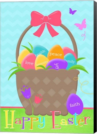 Framed Happy Easter Basket Print