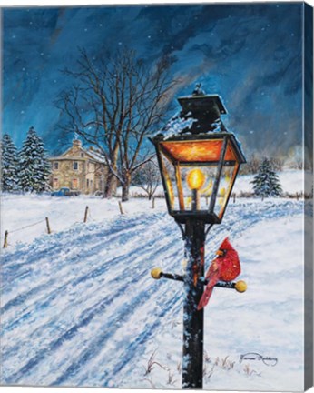 Framed Winterberry Lamppost Print