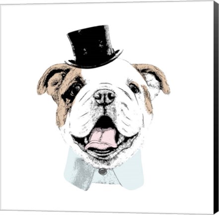 Framed Top Hat Dog Print