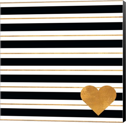 Framed Heart Stripes Print