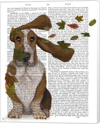 Framed Basset Hound Windswept and Interesting Print