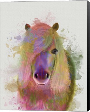 Framed Pony 1 Portrait Rainbow Splash Print