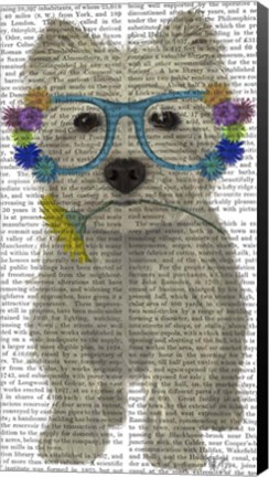 Framed West Highland Terrier Flower Glasses Print