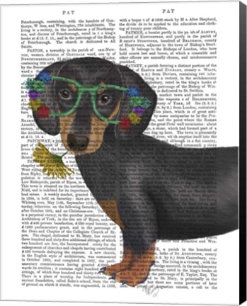 Framed Dachshund Flower Glasses Print