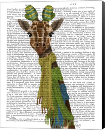 Framed Giraffe and Scarves Print