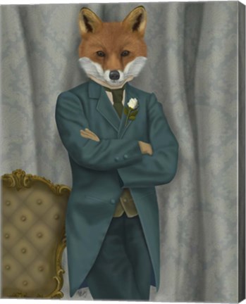 Framed Fox Victorian Gentleman Portrait Print