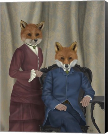 Framed Fox Couple Edwardians Print