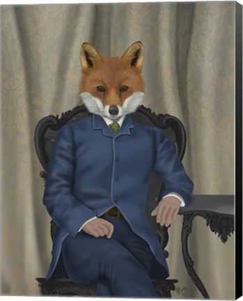 Framed Fox Edwardian Gent, Portrtait Print